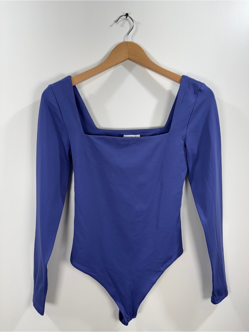 WSH114 {Aritzia} "Contour" Purple Long Sleeve Square Neck Top Shirt Bodysuit